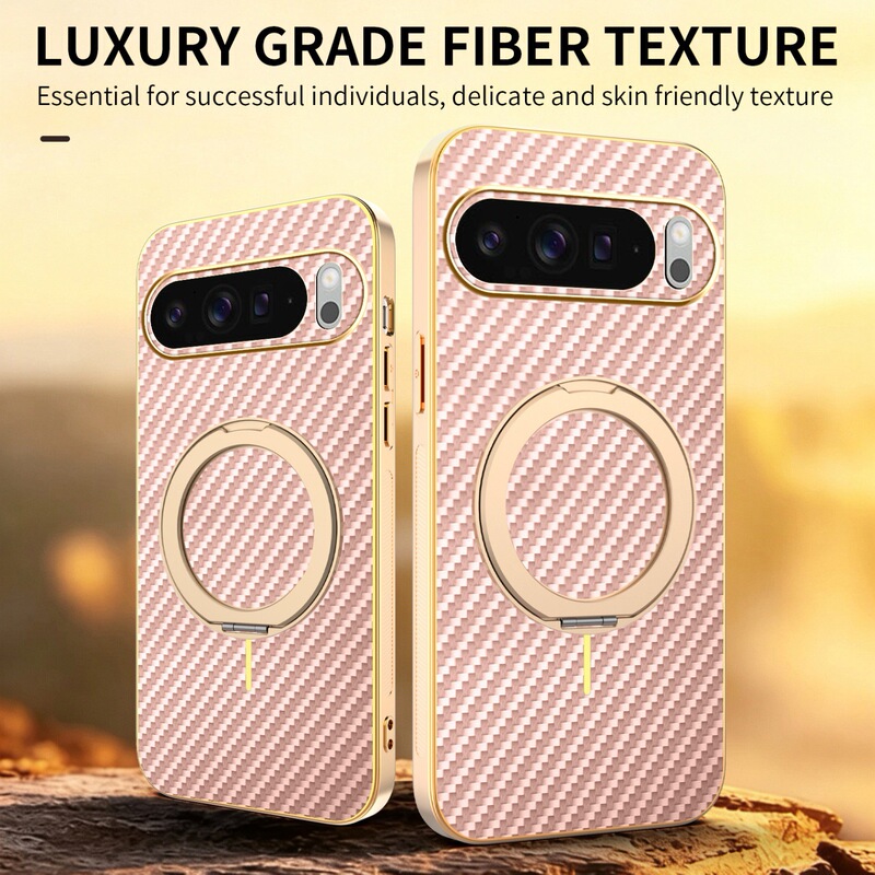 Suitable for Pixel 11 Pro, electroplated carbon fiber zinc alloy stand case, Google 10 phone case, Google 9 case Suitable for Pixel 11 Pro, electroplated carbon fiber zinc alloy stand case, Google 10 phone case, Google 9 case