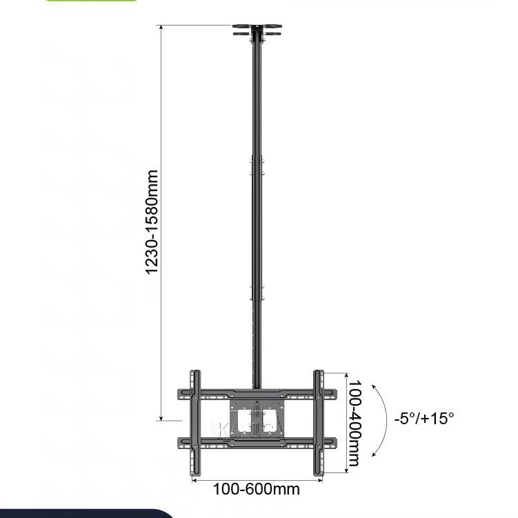 Универсальная вешалка для телевизора Carlochi, потолочный кронштейн для ЖК-телевизора, выдвижной 32-70inch T70