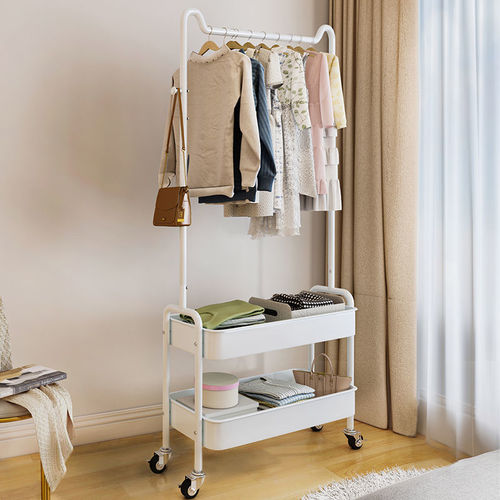 Hanging Rack Floor Bed Single Rod Cooling Clothes Rack Cabinet Clothes Pole Balcony Simple Clothes Hanger Household Upright