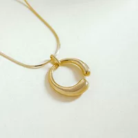 Чистое золото 18K кулон женское кольцо инкрустированные 14K золотые буквы европейские и американские ожерелье кулон золотые украшения 12274
