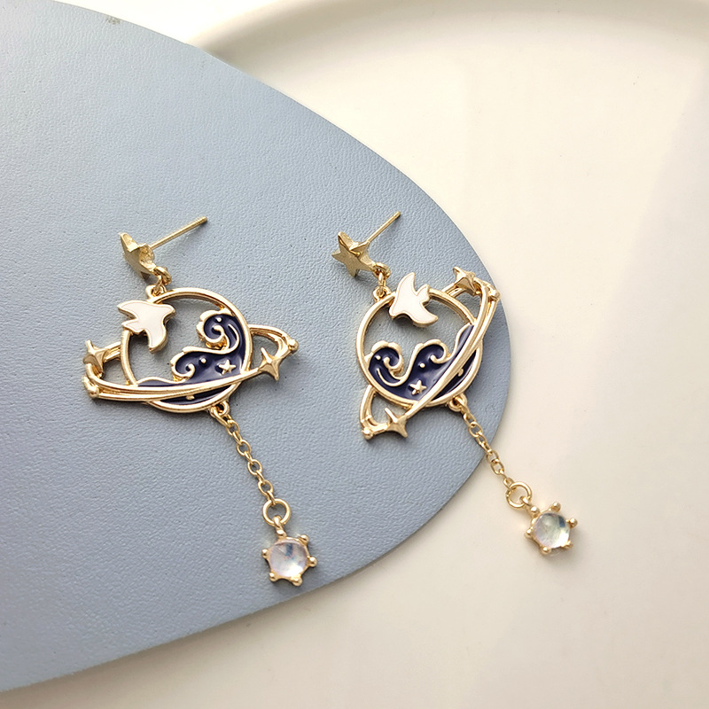 Fashion Ocean Alloy Plating Inlay Glass Womenu0027S Drop Earrings 1 Pair