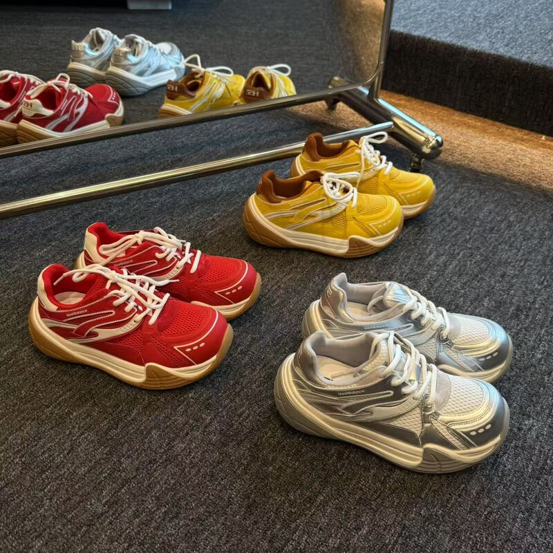 Genuine Leather Women's Shoes Jersey Player｜Sailing Dad Shoes 5cm Invisible Height Increase 25 Years New Casual Street Shoes