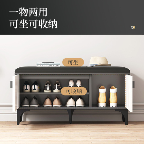 Luxury shoe bench for home entryway shoe cabinet integrated seat bench for indoor shoes bench that can be sat on and storage shoe rack 