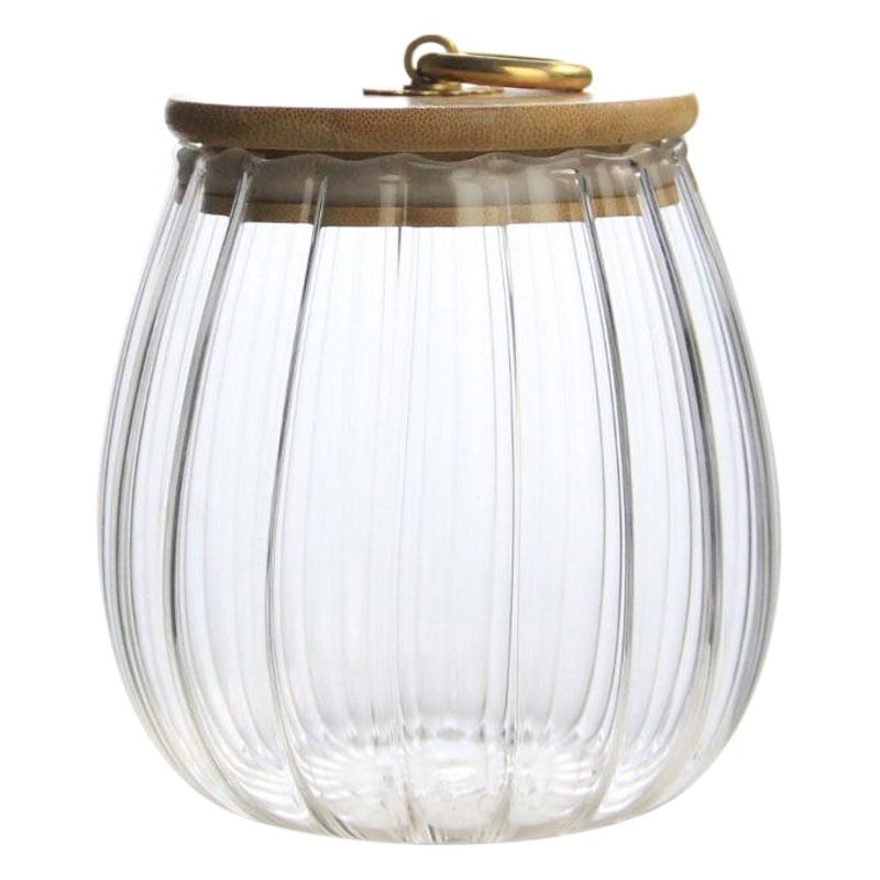 Frasco de almacenamiento de vidrio de crisantemo al por mayor transparente de almacenamiento sellado frasco de té hogar a prueba de humedad frasco de almacenamiento de vidrio de grano vertical