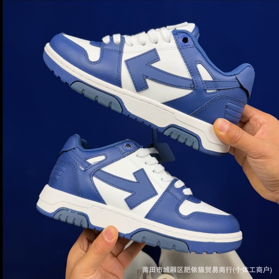 Off-White Out Of Office OOO Low White Royal Blue OMIA189C99LEA0070142