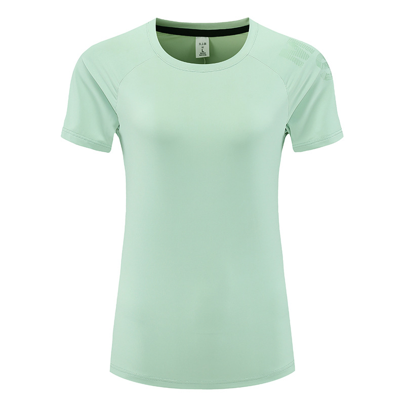 2025 nueva camiseta de manga corta de secado rápido para mujer ropa de secado rápido de cuello redondo de verano para correr deportes tops ligeros y transpirables