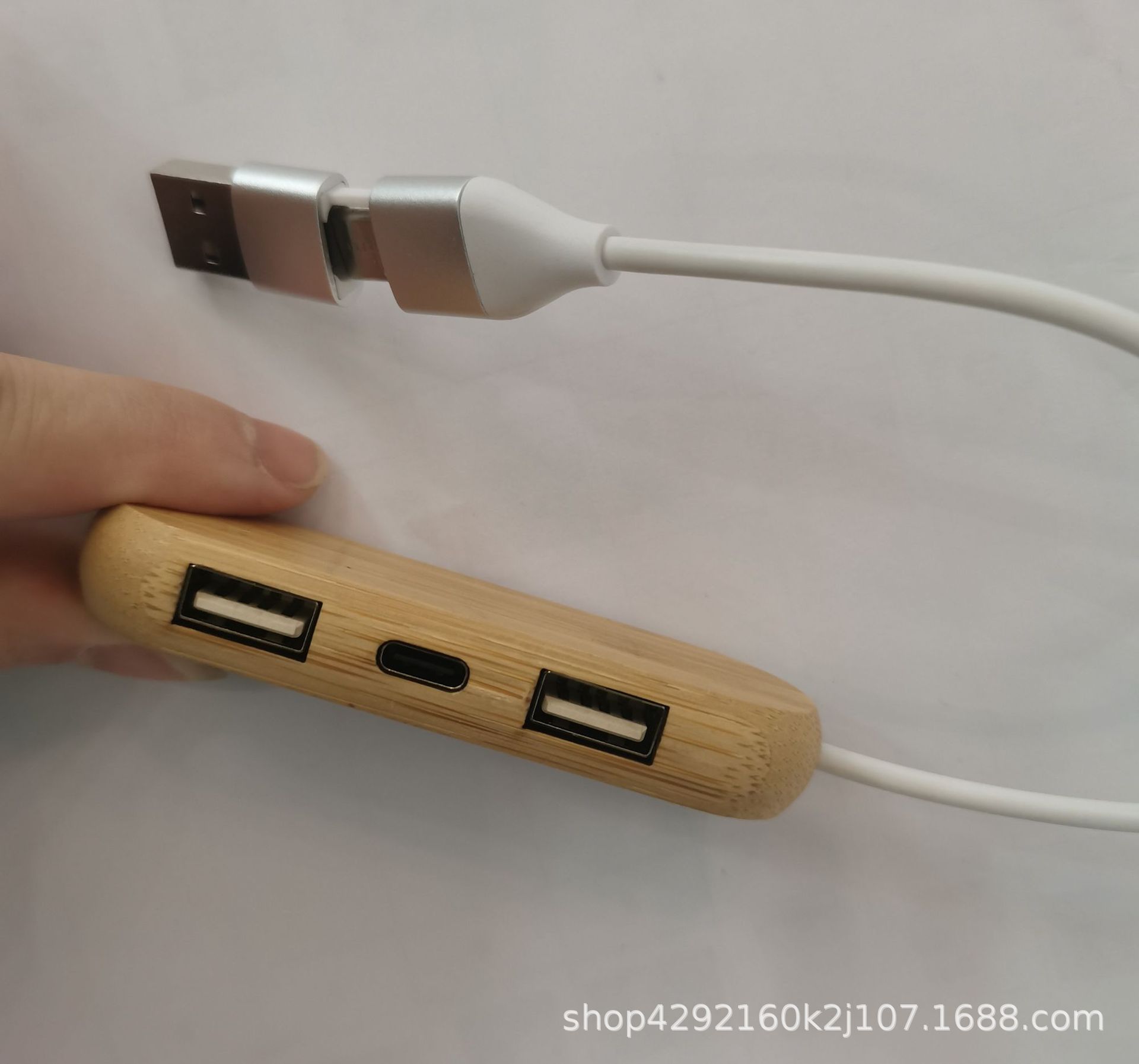 USB HUB 一拖三集线器扩展器电脑分线器拓展Type-c数据传输竹子