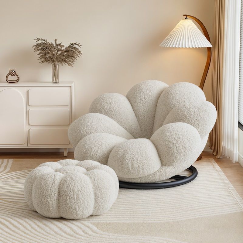 Petal Sofa Chair for Small Spaces, Single Cream-Style Bedroom Balcony Leisure Chair, Living Room Trendy Bedroom Lazy Sofa Petal Sofa Chair for Small Spaces, Single Cream-Style Bedroom Balcony Leisure Chair, Living Room Trendy Bedroom Lazy Sofa