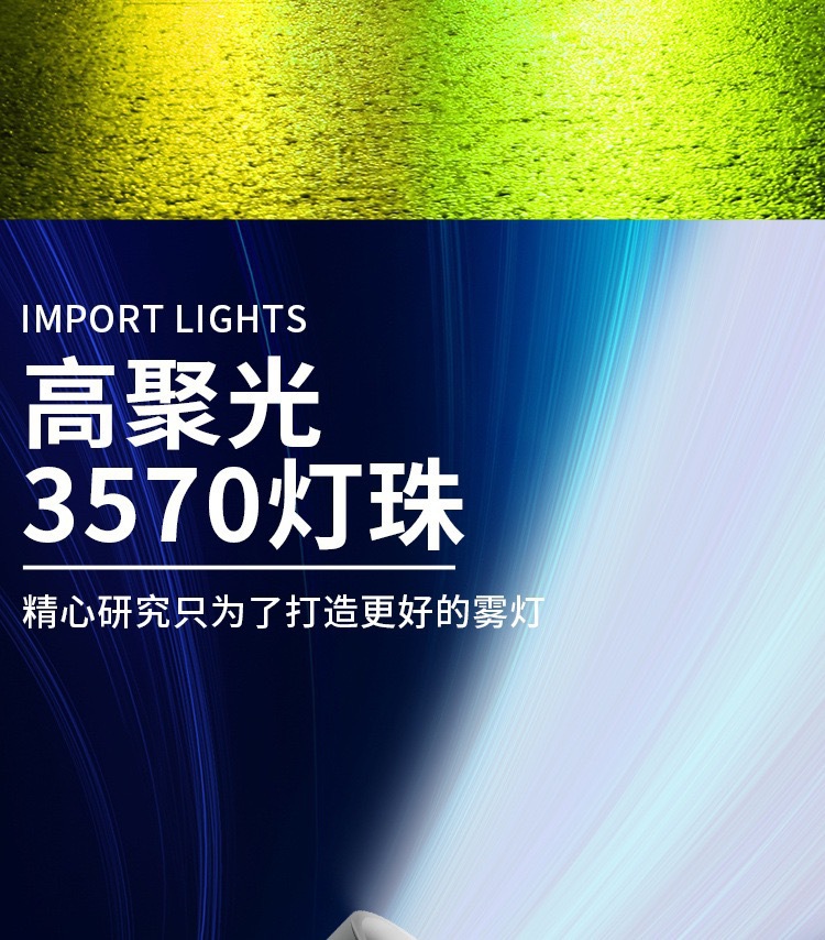 Factory Cross-Border Specializes in Automotive Led Lens Two-Color Fog Lamp H7 9005 9006 H11 Integrated Non-Destructive Installation