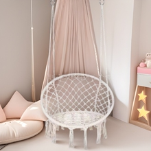 新款儿童秋千吊篮摇摇椅网红流苏秋千椅可折叠悬挂式便携吊篮椅