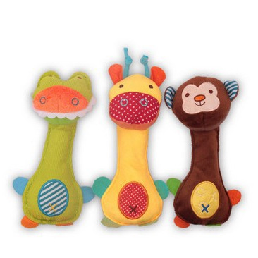 Baby Handbell Cute Zoo Series Baby Plush Handbell BB Stick