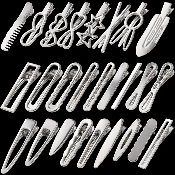 New TikTok Same Style Metal silver Cold Style Hair Clip Simple Internet Celebrant Bangs Clip DIY Handmade Headwear Accessories
