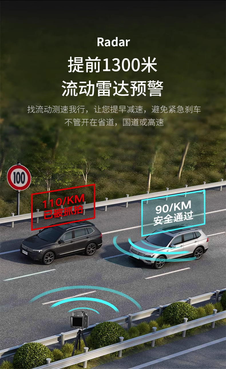 Rad1000Pro Foreign Trade Electronic Radar Detector Fixed and Mobile Lidar Speedometer Car Navigation Radar Speed Detector