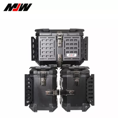 Armored Black Aluminum Alloy: Motorcycle trunk