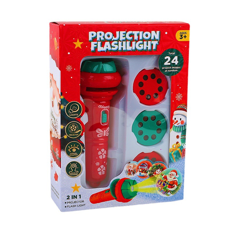 Navidad niños patrón luminoso juguete Navidad dibujos animados proyector linterna Navidad pequeño regalo