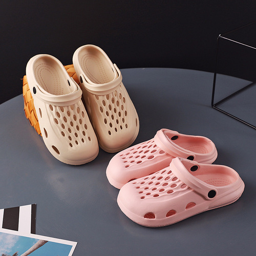 Croc shoes for women, summer outer wear, cartoon cute indoor home bathing, non-slip, non-smelling, shit-stepping beach semi-drags
