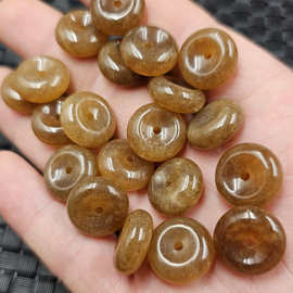 且末糖色玉扣玉石挂件藕粉鸡油黄香芋紫色玉扣手链项链耳环吊坠