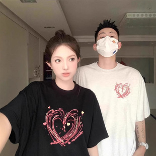 Summer Pure Cotton Short-Sleeved T-Shirt Couple Wear Lazy Style Loose Niche Design Tops for Men and Women Student Trendy Class Uniforms