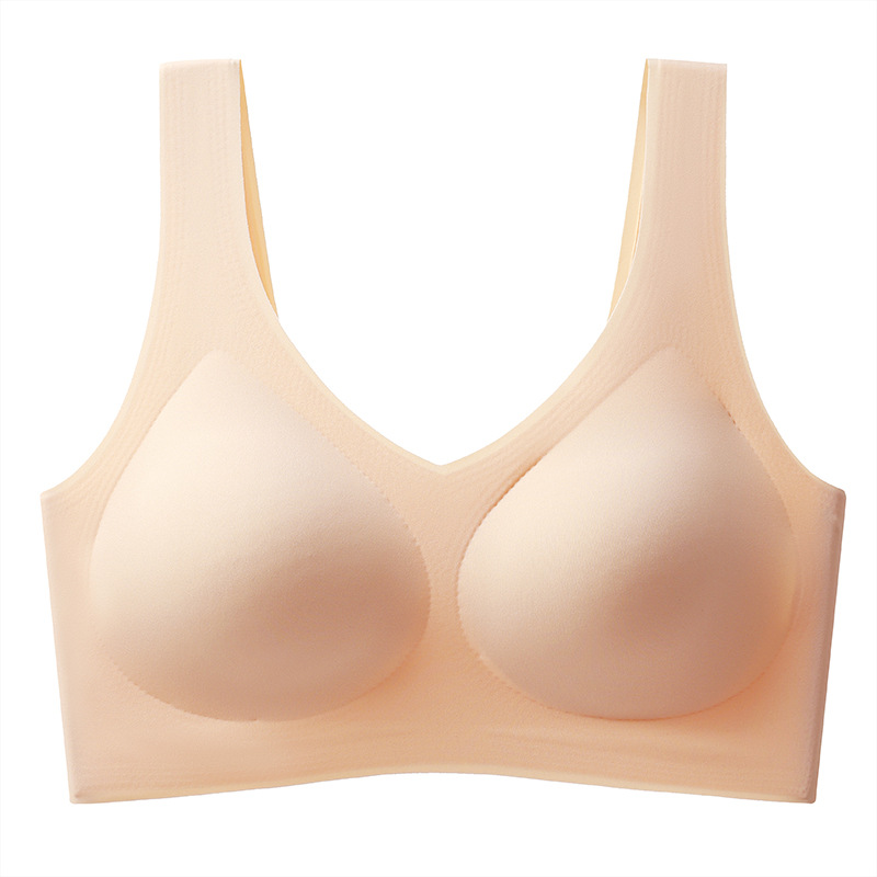 Taza fija anti-caída bra deportivo sin marca ropa interior para mujeres pecho pequeño se reúnen sin anillo de acero hermosa espalda tipo chaleco integral