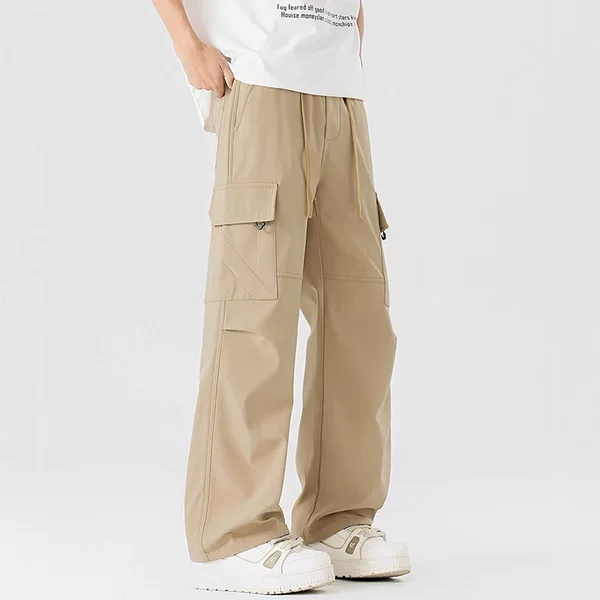 Shanggu Men's New American-Style Loose Straight Cargo Pants, Height-Enhancing Casual Pants, Trendy Versatile Men's Pants