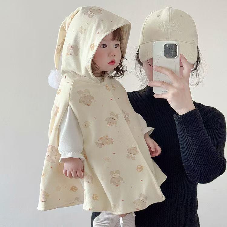 Baby Cloak, Spring & Fall Outing Outwear, Thickeneded Baby Outing Windproof Shawl, Four-Season Windproof Warm Outwear