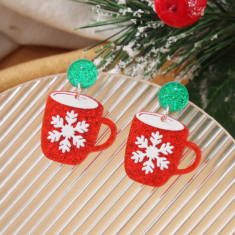 Drop Earrings Classification 1 Pair Cute Christmas Tree Santa Claus Snowman Arylic Drop Earrings