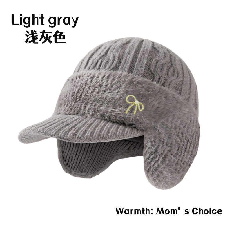 中老年人帽子防风防寒套装加绒加厚秋冬季妈妈时尚保暖护耳针织帽|undefined