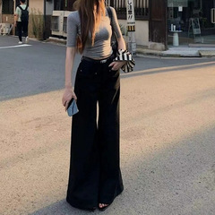 限量刀1私服黑胶片原牛高端线设计感秋冬新款低腰口袋牛仔
