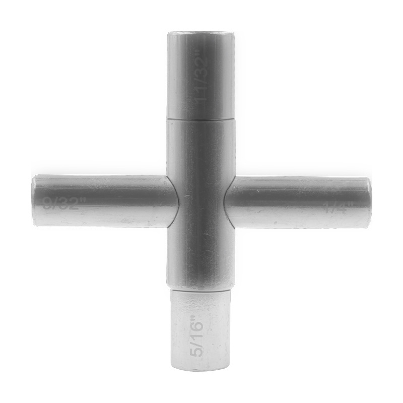 4 en 1 llave plateada llave de mano llave cuadrada llave cruzada herramientas de hardware