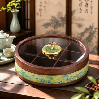 实木干果盒客厅家用茶几高档轻奢水果零食盒收纳茶点心小吃盘中式