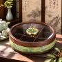 收纳实木客厅家用小吃盘