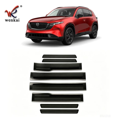 for 26 models of Mazda: Dekorativ pedal başlıqları - 26-models-of-cx-5-interior-and-exterior-door-sill-strips-8p-black-titanium