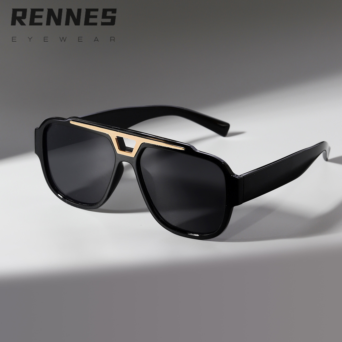 Nuevo clásico gran marco gafas de sol de la calle de moda europea y americana gafas de sol de las mujeres de moda cara grande adelgazamiento contraste color gafas de sol