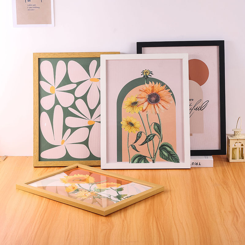 批发木质6寸拼图相框摆台挂墙a3A4画框4开装裱自装大尺寸油画框架