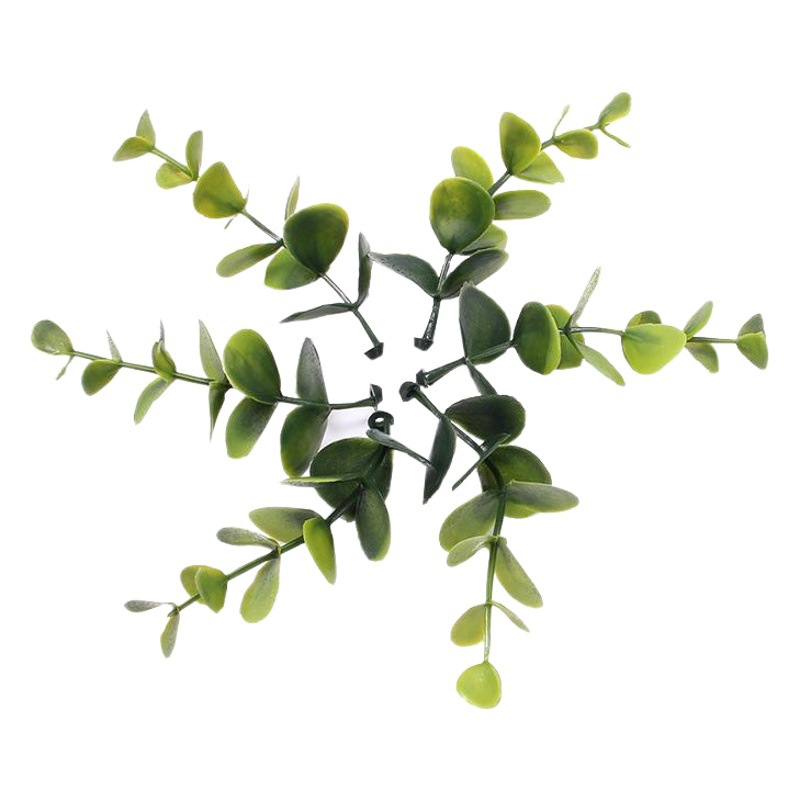 Ramo artificial con hierba cola de dragón hierba caja de regalo con adorno hoja de eucalipto dinero hoja flor tienda paquete material al por mayor