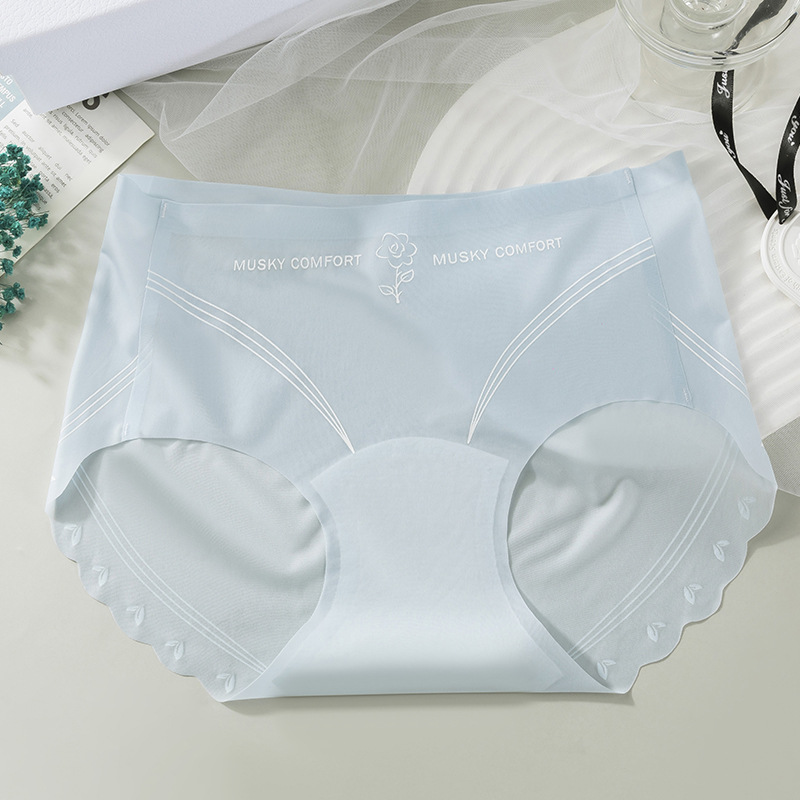 Calzoncillos ultrafinos 10 sin costuras de seda de hielo de melocotón mascarilla de cadera entrepierna larga ropa interior femenina de seda de hielo antibacteriana de algodón puro refrescante