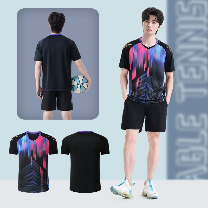 Set for men and women for table tennis, sports suit, quick dry football uniform for training, with short sleeve