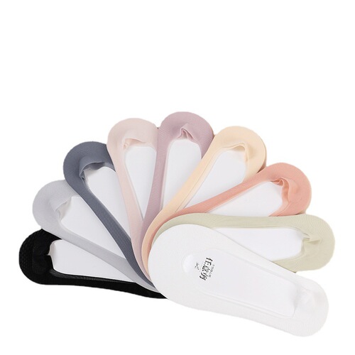 Shallow mouth mesh invisible boat socks for women summer thin cotton bottom non-falling high heels essential short socks wholesale