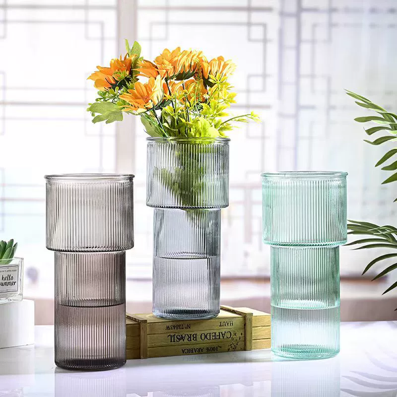 Высококачественная стеклянная ваза в европейском стиле, креативная Цветочная композиция, водные цветы, сухие цветы, прозрачная ваза большого диаметра, украшение для гостиной