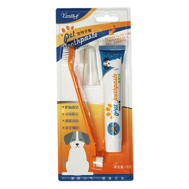 ペット歯磨き粉歯ブラシ犬猫清潔犬猫指サック子猫子犬使い捨て歯ブラシ歯磨き粉セット