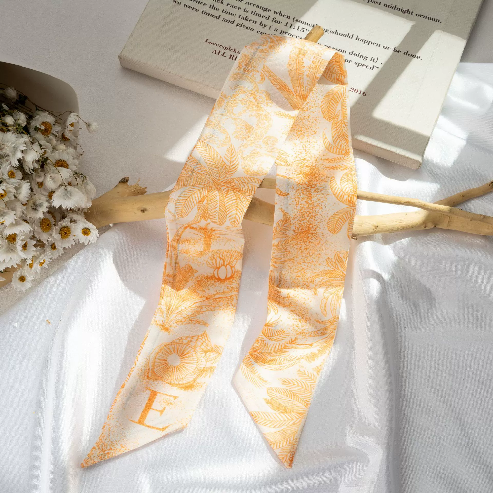 Silk Scarf Hairband (Suhang) long streamer 89×3.8 cm, lightweight gift box option