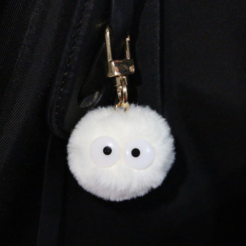 Cute Coal Ball Plush Ball Charms Creative Bag Phone Case Charm Earphone Box Accessory Fairy Charm