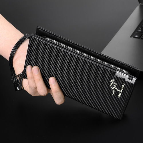 AIKS KANGAROO Multi-Card Slot Business Long-Style Wallet Clutch Bag for Men – Card Holder with Anti-Demagnetization & Anti-Fraud Protection