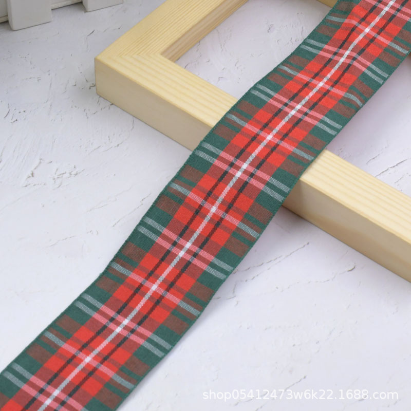 Cinta navideña multicolor Plaid cinta flor regalo embalaje decoración navideña DIY joyería material al por mayor