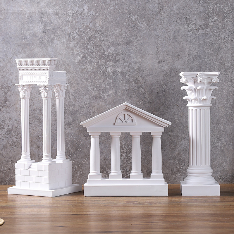  Greek Ancient City Architecture Model Temple Sculpture Resin Decoration Desktop Landscape Decoration Photographic Props