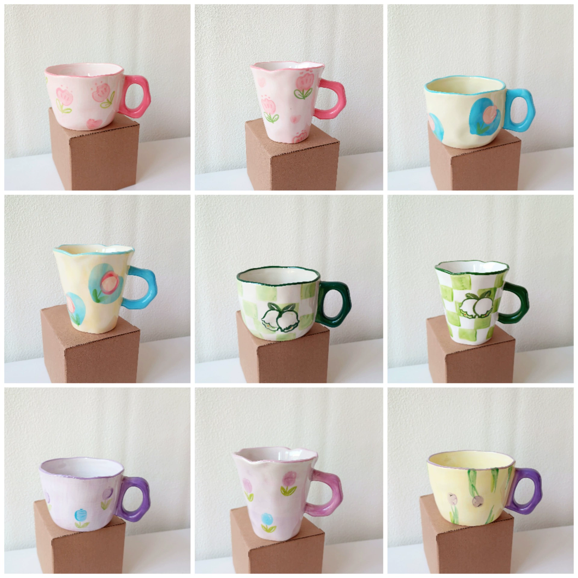 Color hand -painted ceramic cup under glaze color -resistant high -temperature tea cup coffee cup milk cup giving gift cup foreign trade