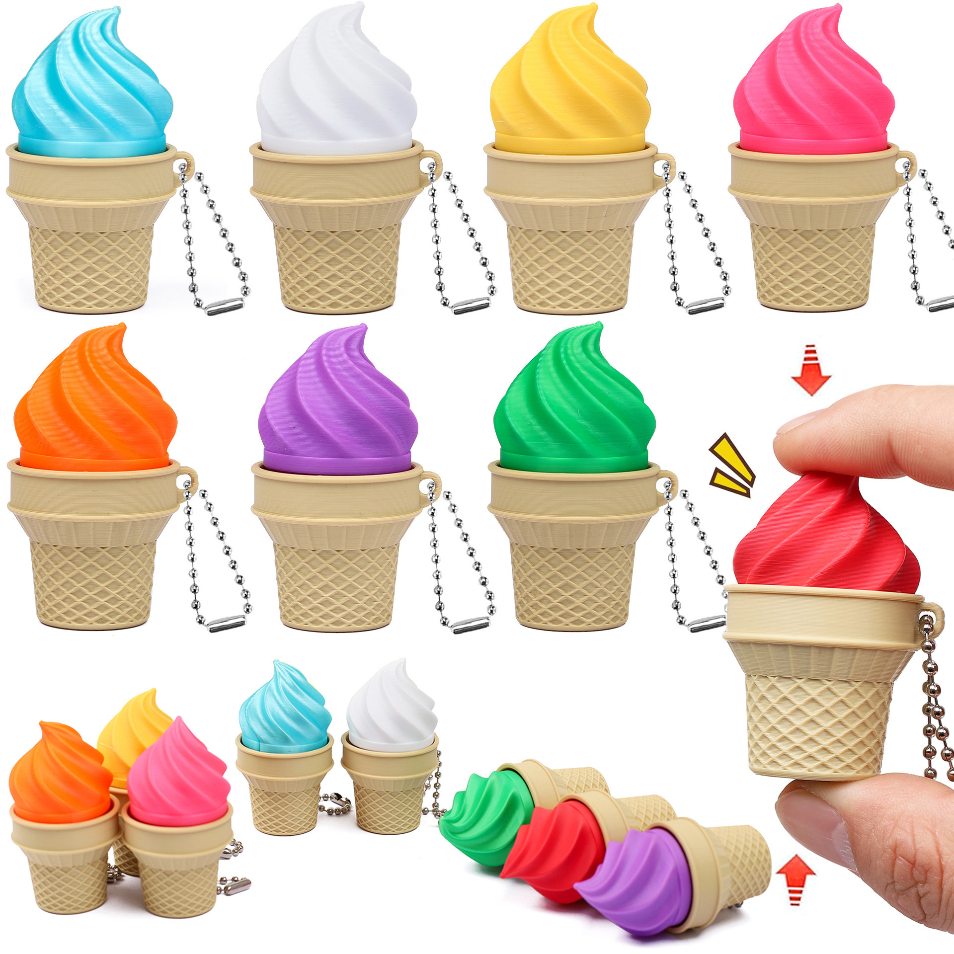 Adorno de Escritorio con Forma de Cono de Helado 3D en PLA