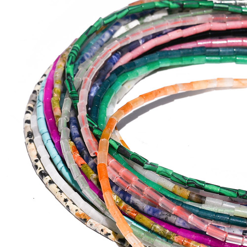 2*2/2*4mm tube bead natural stone crystal amethyst agate round tube loose beads string beads DIY jewelry accessories cylindrical