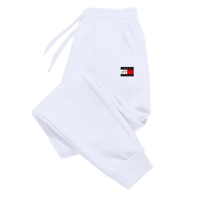 2024 Cross-Border Hot-Selling Autumn and Winter Fleece Men's Sports Pants Logo Printed Elastic Waist Drawstring Couple's Pants