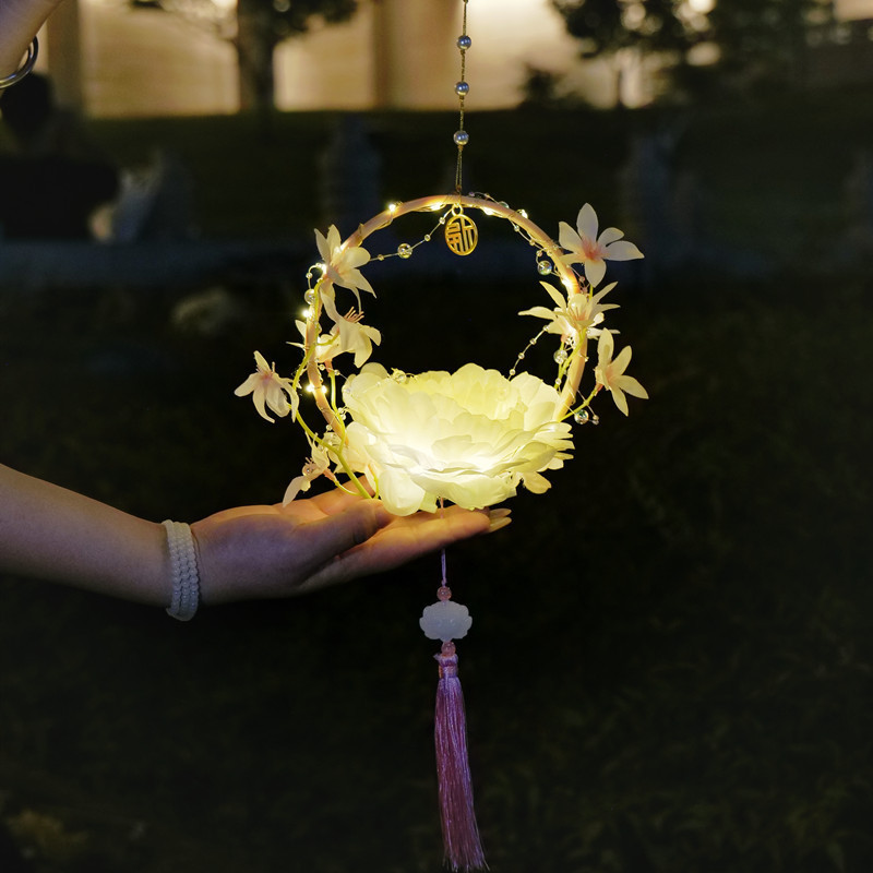 中秋节装饰挂饰创意礼品送人卡通可爱车载挂件成品竹编平安扣挂件|undefined